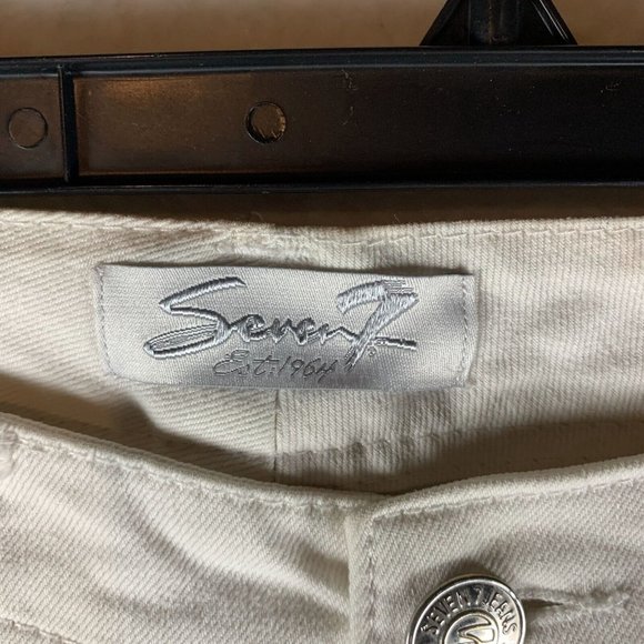 Seven7 Capri Jeans Women's 10 White Stretch 5-Pockets Low-Rise Straight Leg 7913 - Picture 5 of 9